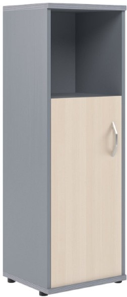 Шкаф колонка с глухой малой дверью СУ-2.1(L) Клен/Металлик 406*365*1200 в Сургуте 