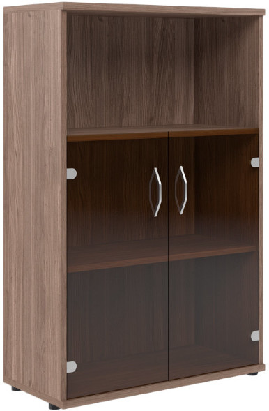 Шкаф с малыми стеклянными дверьми СТ-2.2 Ясень Шимо 770*365*1200 в Сургуте 