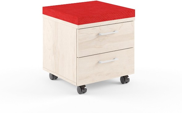 Тумба с подушкой XMC-2D Бук Тиара/Красный в Сургуте 