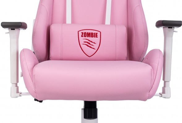 Кресло игровое Zombie Neo белый эко.кожа крестов. пластик пластик белый