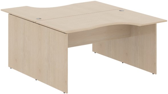 Стол 2-х местный эргономичный W2CET 149.1 Бук Тиара 1400х1806х750 WAVE в Сургуте 