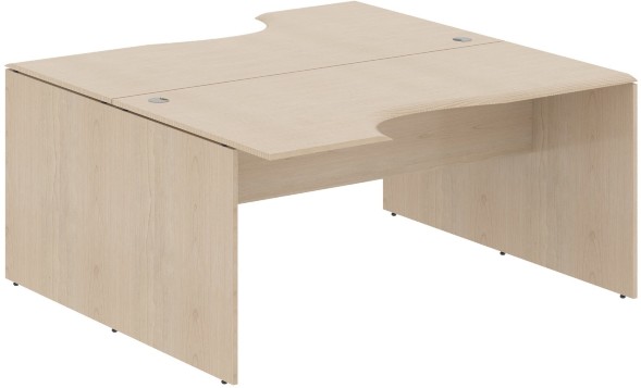 Стол 2-х местный эргономичный W2CET 169.2 Бук Тиара 1600х1806х750 WAVE в Сургуте 