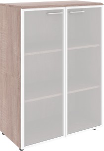 Шкаф со стеклянными дверьми в алюминевой рамке с топом WMC 85.7 Дуб Сонома 856х432х1184 WAVE	